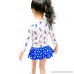 Little Girls Rash Guards Swimsuit Kids Two Pieces Bathing Suit Long Sleeve Swimwear Tankini UPF 50+ Blue B078V5BJZX